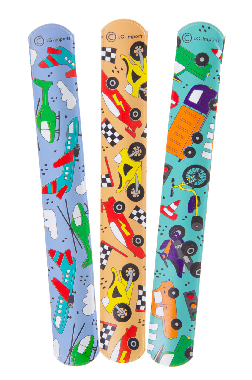 Vehicles Snap Bracelet, 22 x 3 cm, 3 Random Designs for Children’s Parties