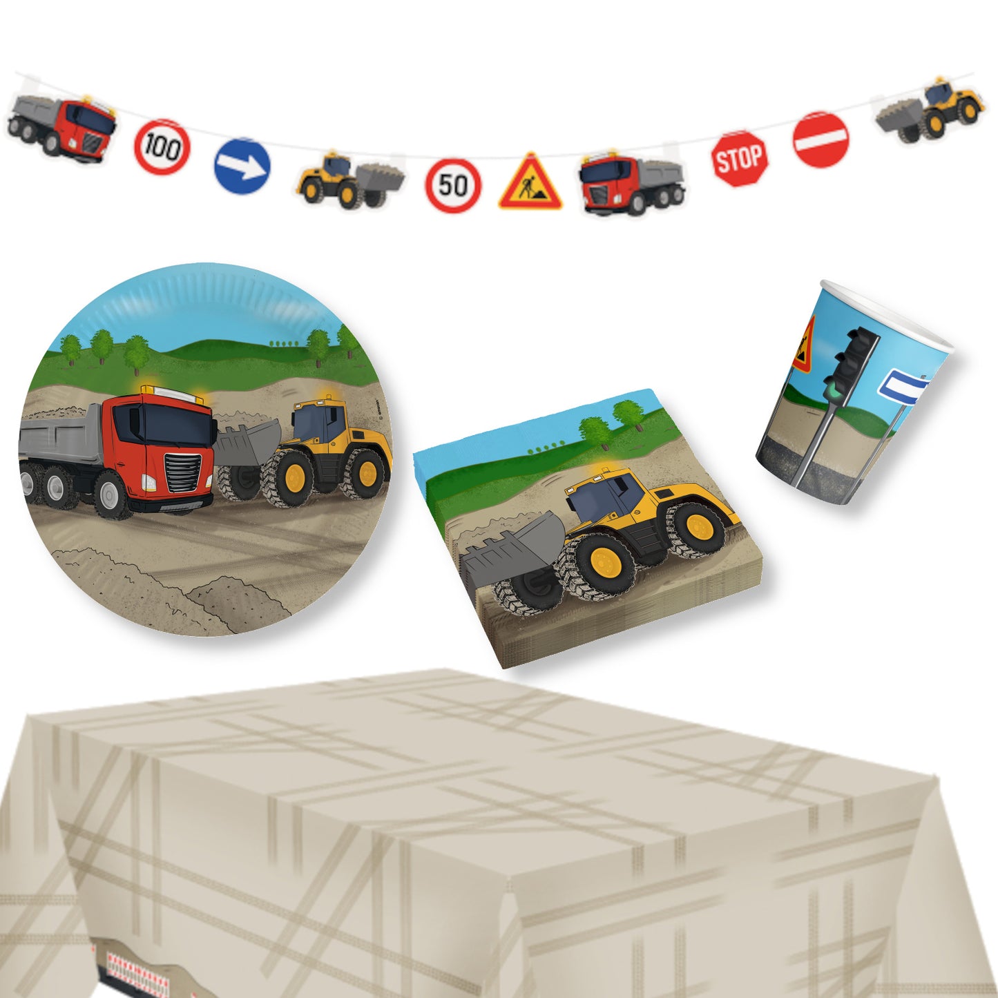 Construction Party Pack for 8 people - Anilas UK