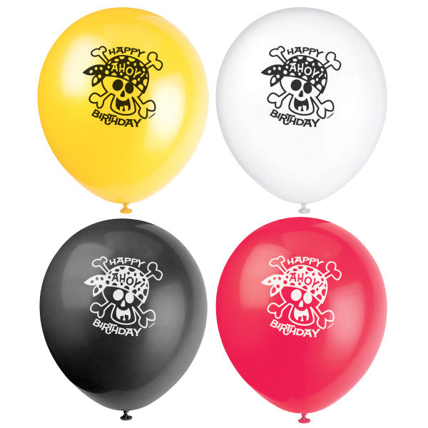 Pirate Fun Birthday Balloons (Pack of 8) - Anilas UK