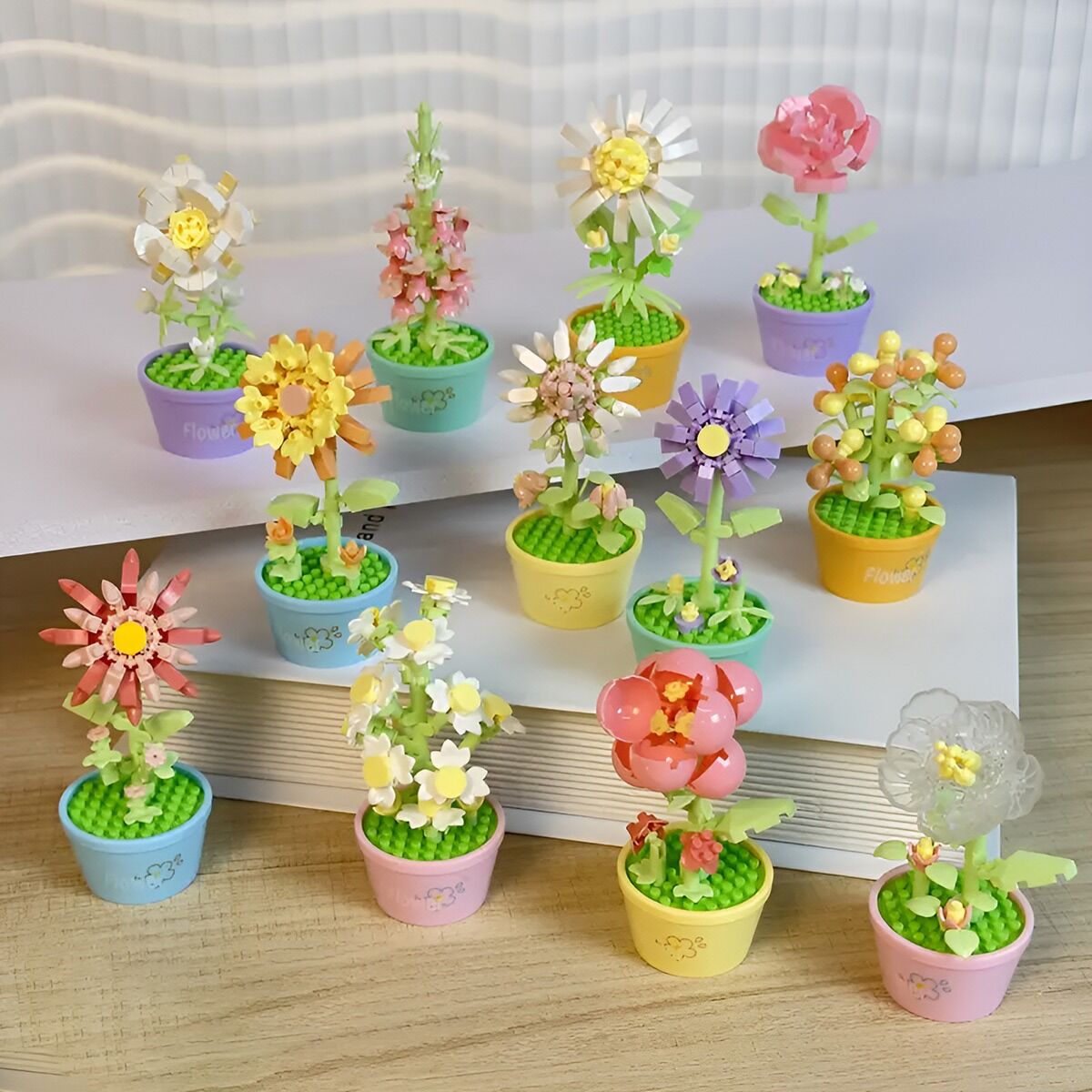 Mini Flowerpot Building Blocks, 12 Designs - Anilas UK