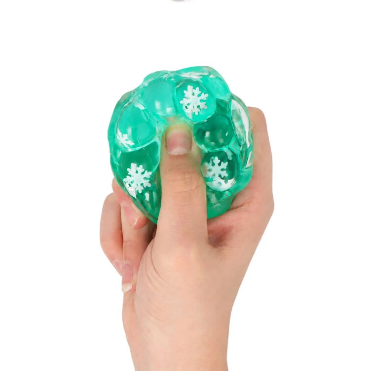 Christmas Squeeze Bauble Cube Squishy with Snowflakes (5cm)