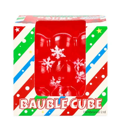 Christmas Squeeze Bauble Cube Squishy with Snowflakes (5cm)