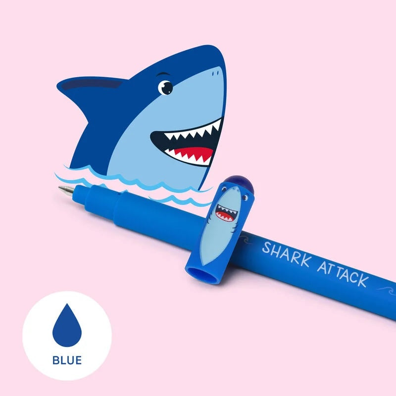 Legami Shark Erasable Gel Pen with Blue Ink - Anilas UK