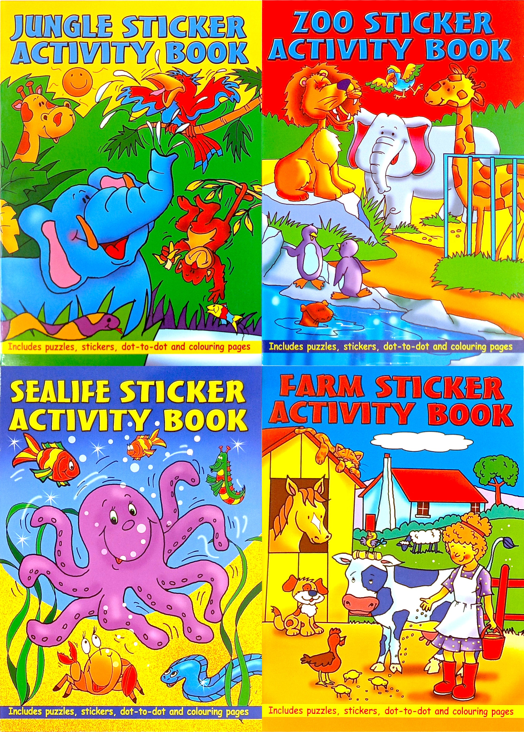 Set of 4 Sticker Activity Books – Anilas UK
