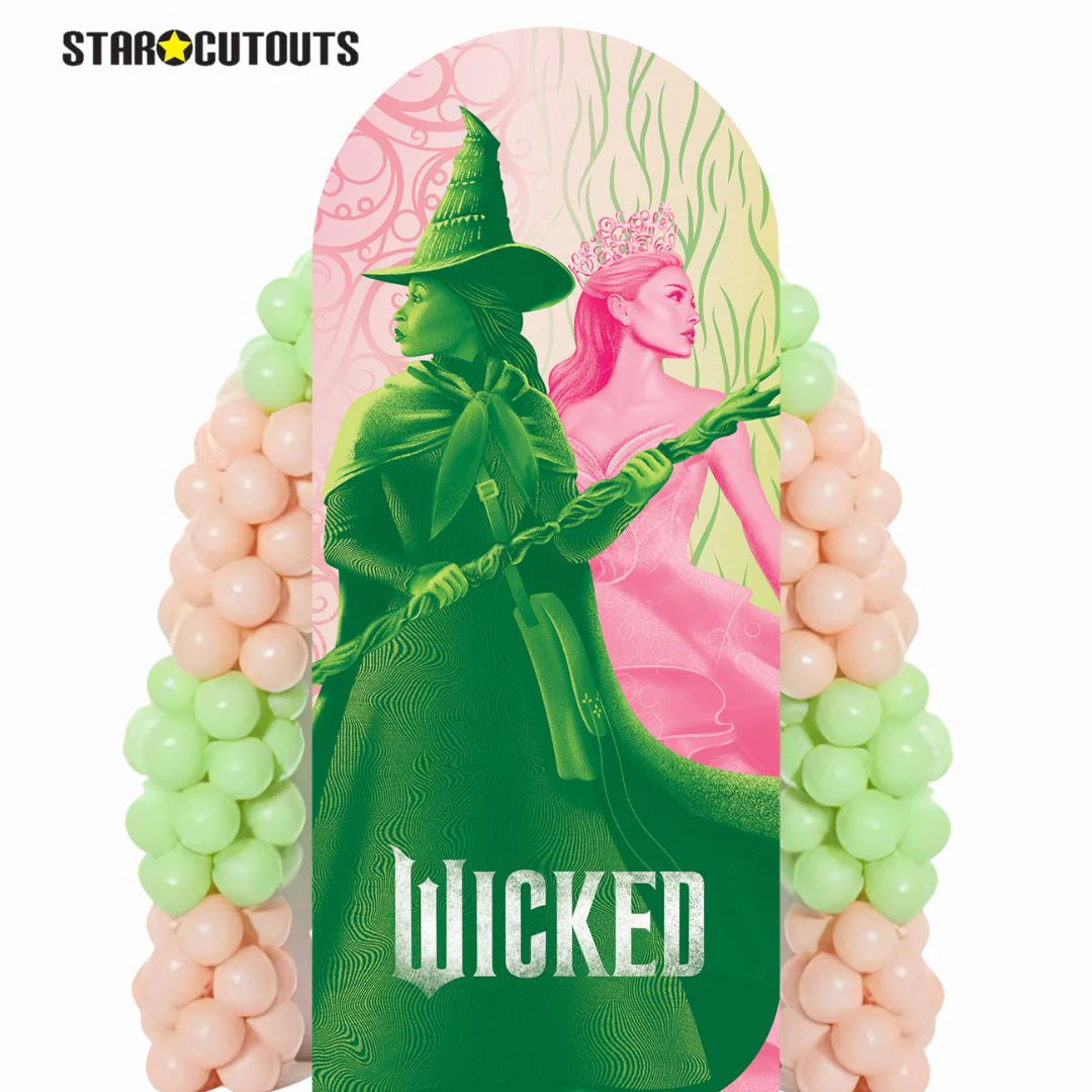 Wicked Glinda and Elphaba Logo Backdrop Single Cardboard Cut Out 185cm - Anilas UK