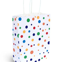 Colourful Paper Party Bag with Coloured Handles - Dots