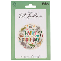 
              Detailed View of Zoo Party 45 cm Foil Balloon with Animal Patterns
            