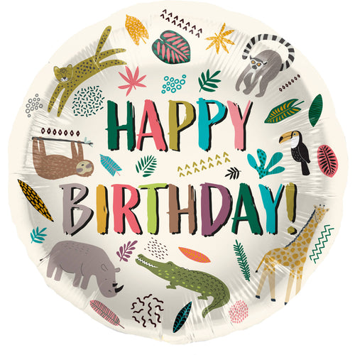 Zoo Party Foil Balloon, 45 cm, Multicolour for Kids’ Zoo-Themed Parties
