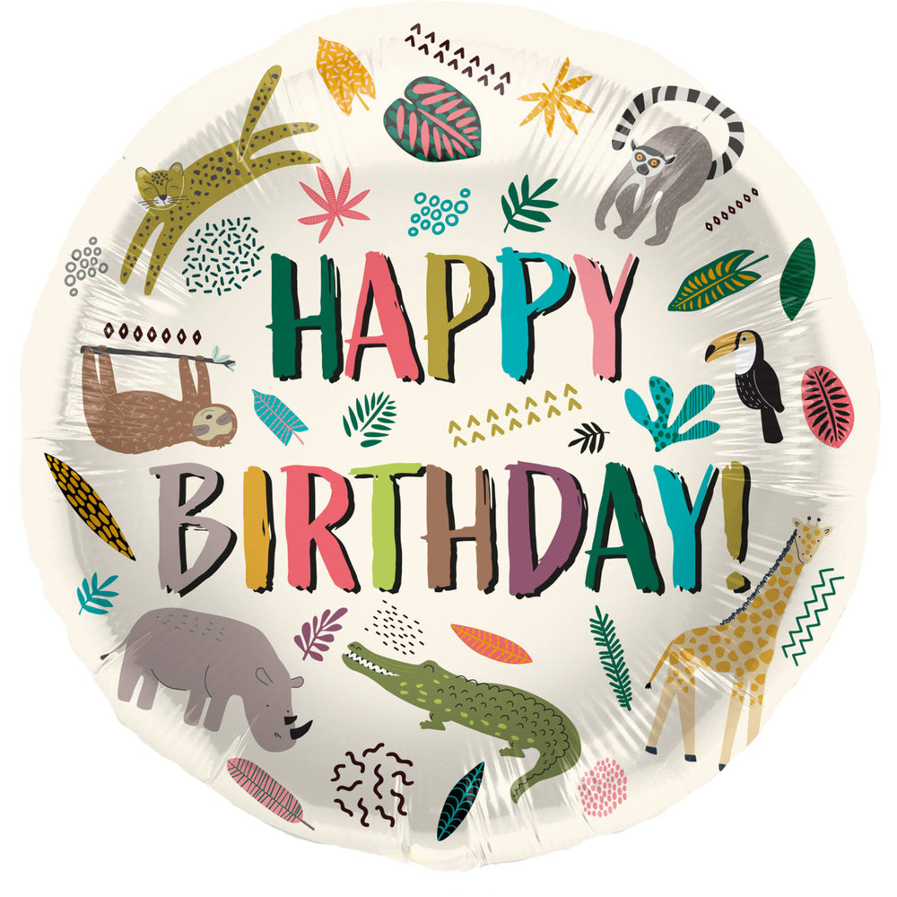 Zoo Party Foil Balloon, 45 cm, Multicolour for Kids’ Zoo-Themed Parties