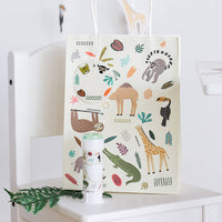 Zoo Party Gift Bags, 27 x 20 cm, 6 Multicolour Paper Bags for Kids’ Parties