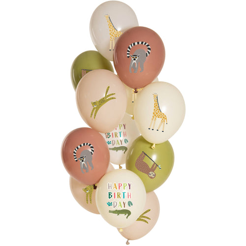 Zoo Party Latex Balloons 33 cm 12 Pack for kids’ safari-themed parties