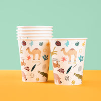 Close-Up of Zoo Party 250 ml Paper Cup with Animal Design
