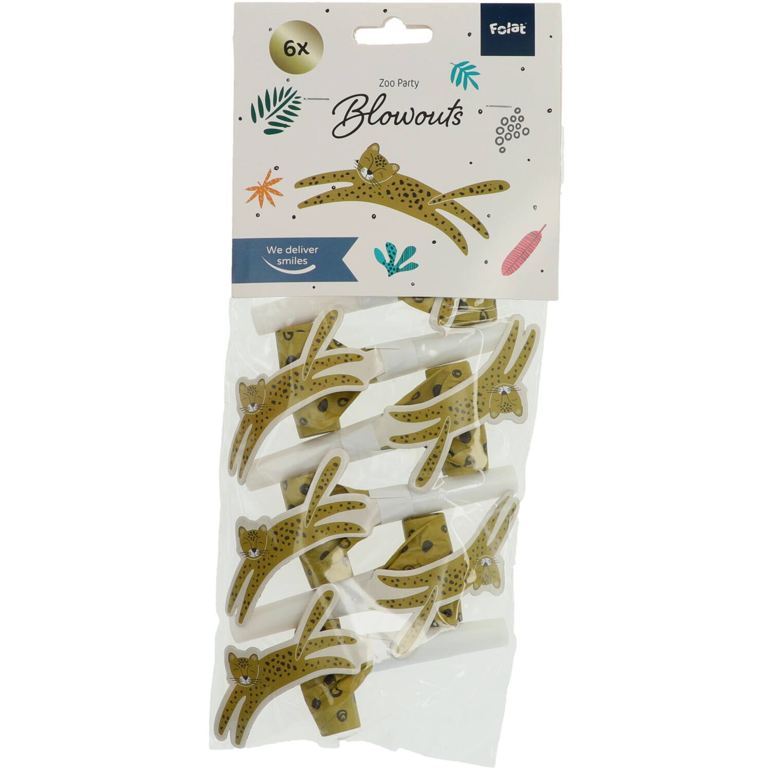 Zoo Party Party Blowers 24 cm 6 Pack for kids’ safari-themed parties
