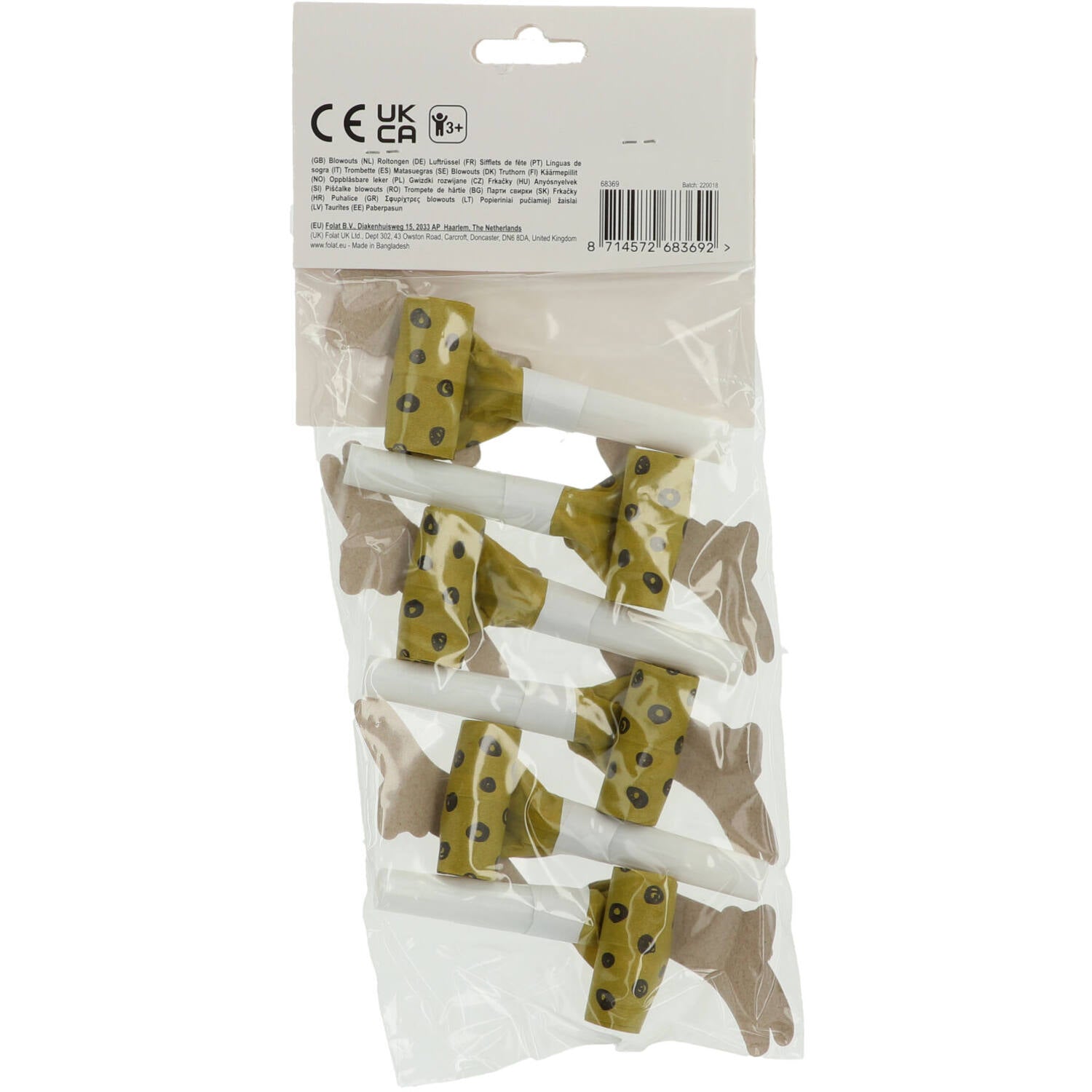 Zoo Party Party Blowers 24 cm 6 Pack for kids’ safari-themed parties