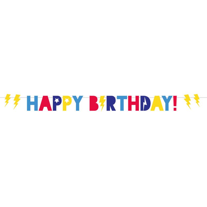 Superhero Happy Birthday Banner - Anilas UK