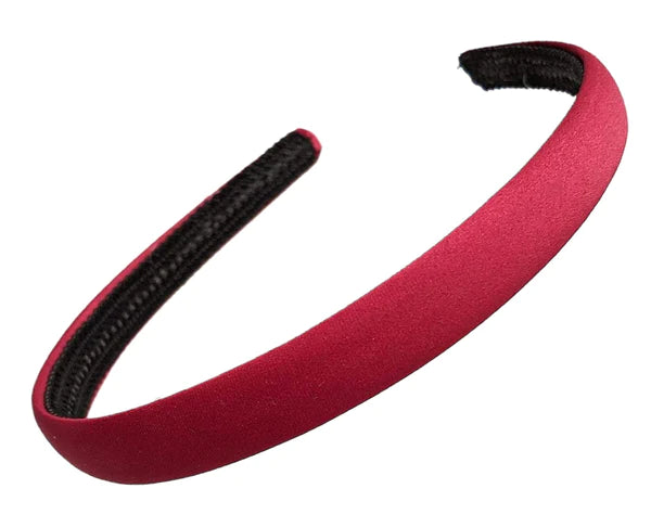 Burgundy Matt Satin Alice Headband- 1.5cm - Anilas UK