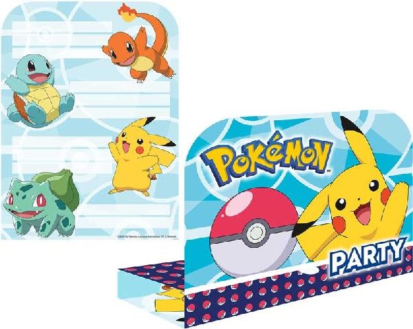 Pokemon Party Invitations (Pack of 8) - Anilas UK