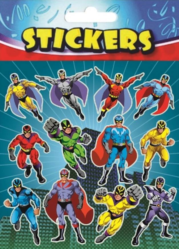 12 Superhero Sticker Sheets 2 - Anilas UK