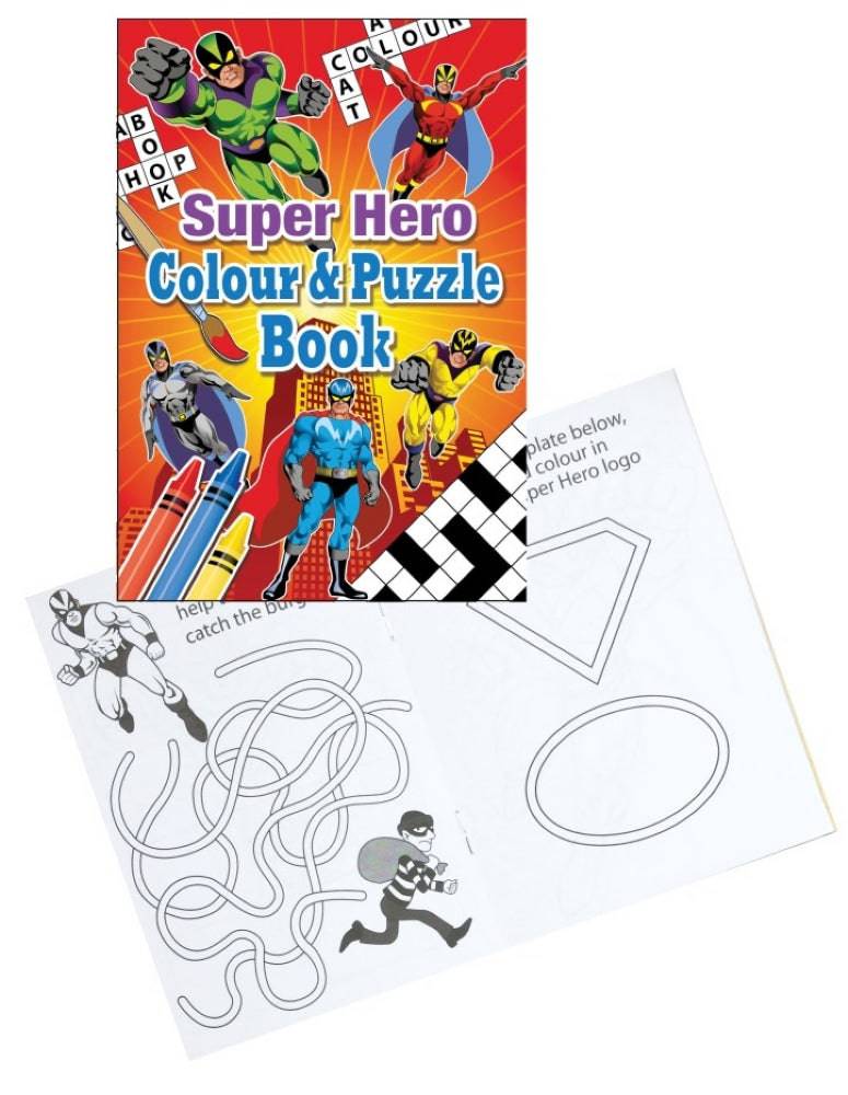 12 Mini Superhero Colour & Puzzle Books - Anilas UK