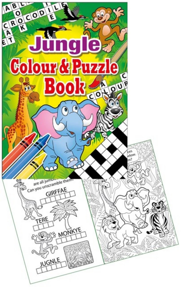 12 Mini Jungle Colour & Puzzle Books - Anilas UK