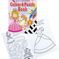 12 Mini Princess Colour & Puzzle Books - Anilas UK