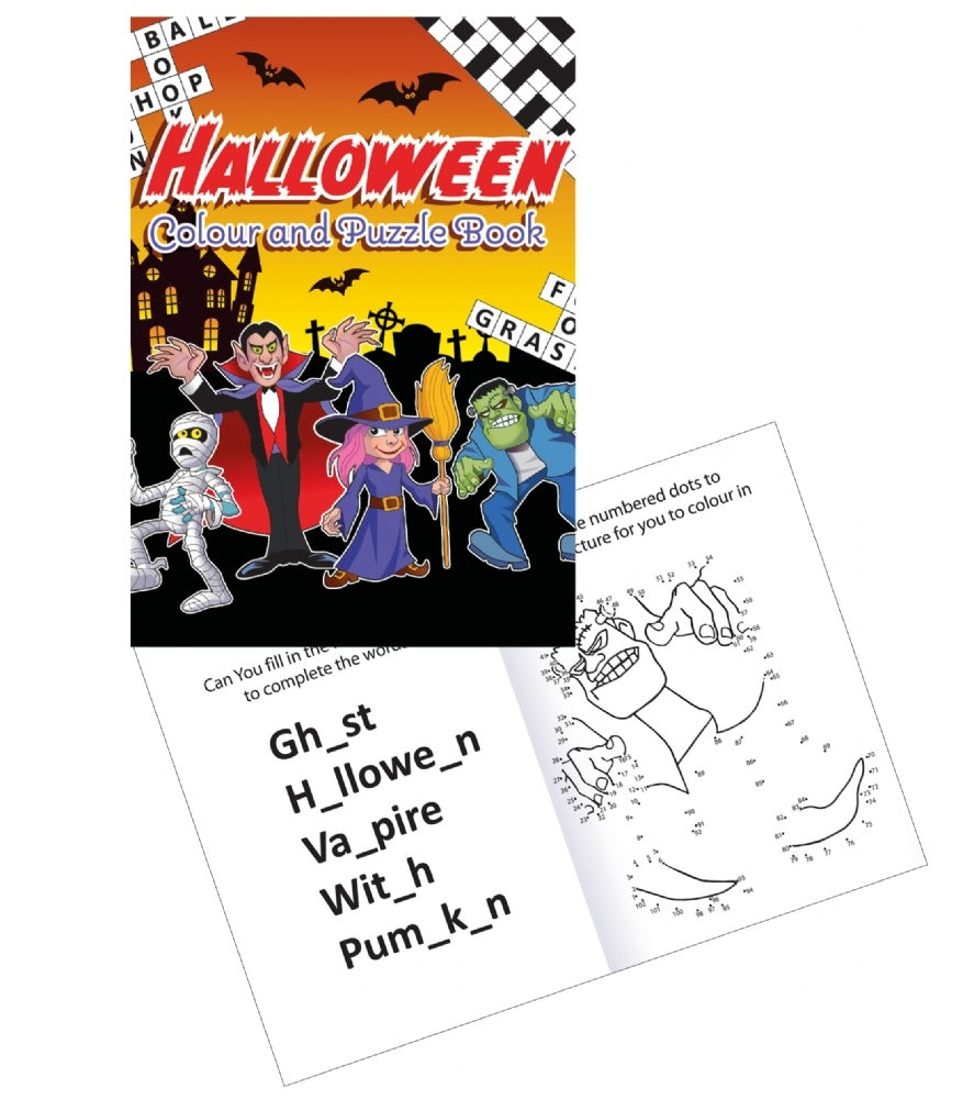12 Mini Halloween Colour & Puzzle Books - Anilas UK