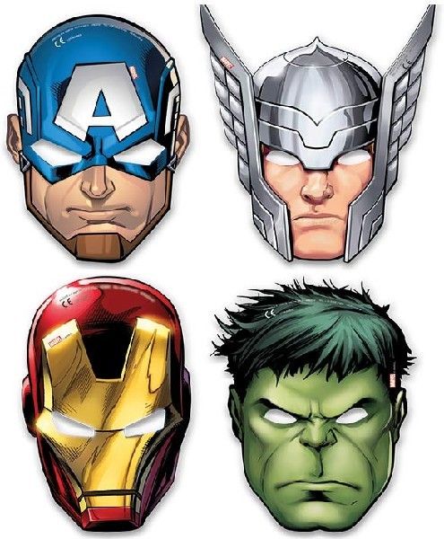 Marvel Avengers Card Masks (Pack of 6) - Anilas UK
