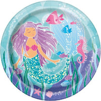 Mermaid Round Paper Plates - 21.9cm (Pack of 8) - Anilas UK