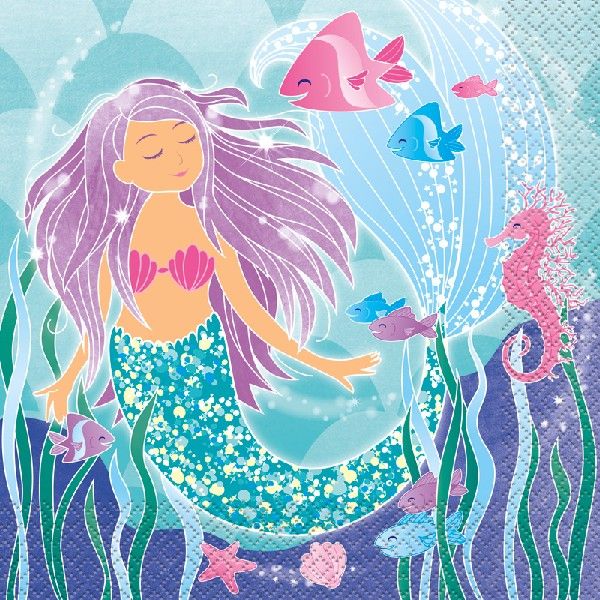 Mermaid Napkins (Pack of 16) - Anilas UK