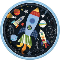 Outer Space Round Paper Plates - 21.9cm (Pack of 8) - Anilas UK