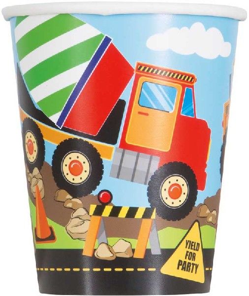Construction Party Cups (Pack of 8) - Anilas UK