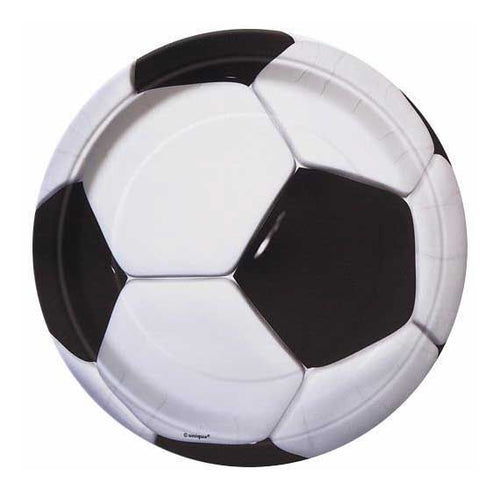 3D Football Round Paper Plates - 17.1cm (Pack of 8) - Anilas UK