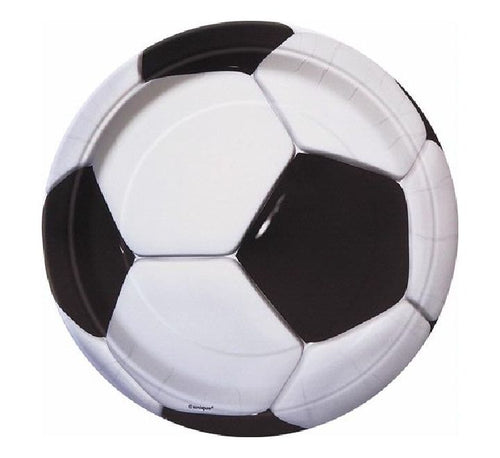 3D Football Round Paper Plates - 21.9cm (Pack of 8) - Anilas UK