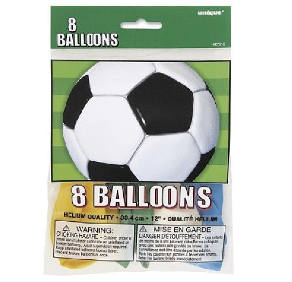 Assorted Colours Football Theme Balloons (Pack of 8) - Anilas UK