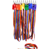 Pride Rainbow Cord Plastic Whistle - Anilas UK