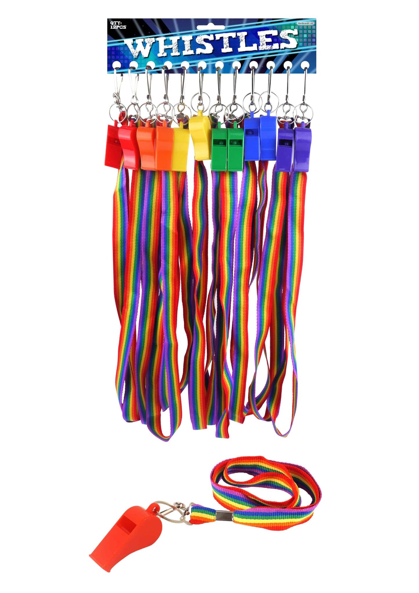 Pride Rainbow Cord Plastic Whistle - Anilas UK