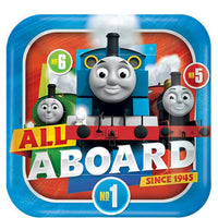 Thomas All Aboard Square Paper Plates - 23cm (Pack of 8) - Anilas UK