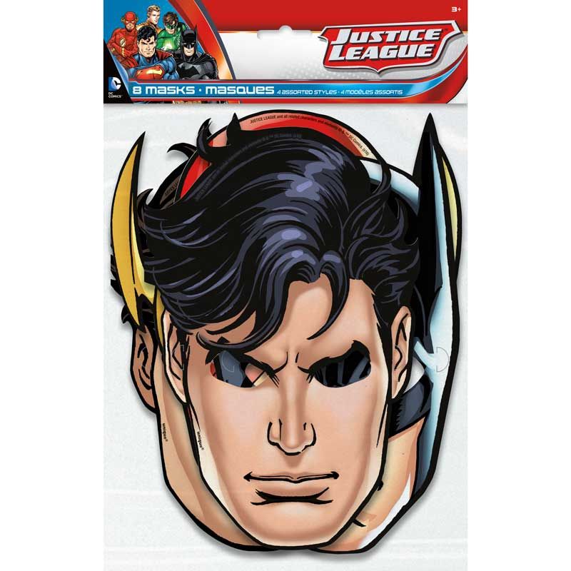 Justice League Card Masks (Pack of 8) - Anilas UK