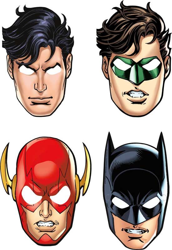 Justice League Card Masks (Pack of 8) - Anilas UK