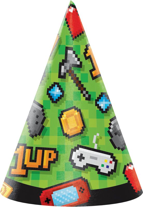 Gamer Birthday Party Hat (Pack of 8) - Anilas UK