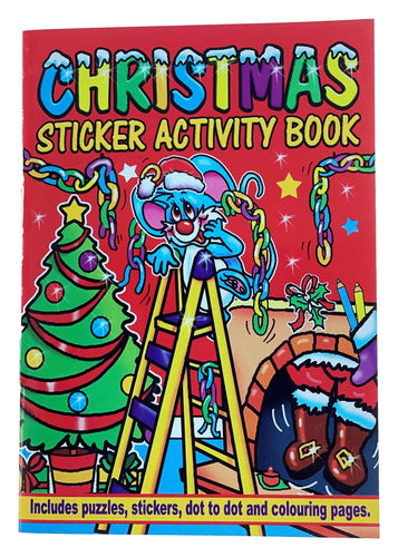 12 Mini Christmas Sticker Activity Books 1 - Anilas UK
