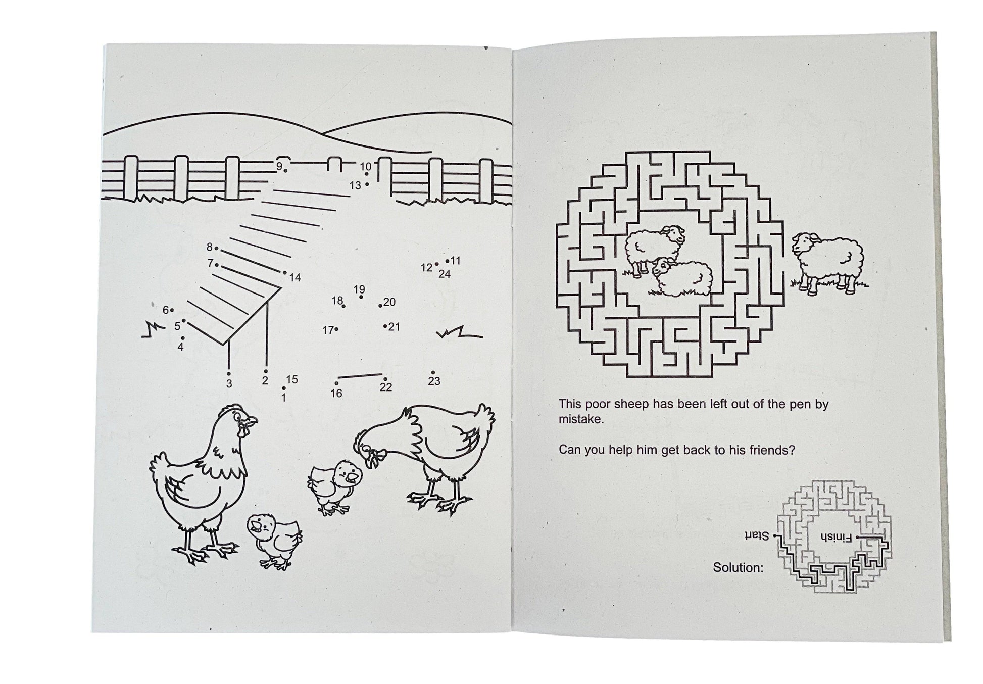 12 Mini Farm Sticker Activity Books - Anilas UK