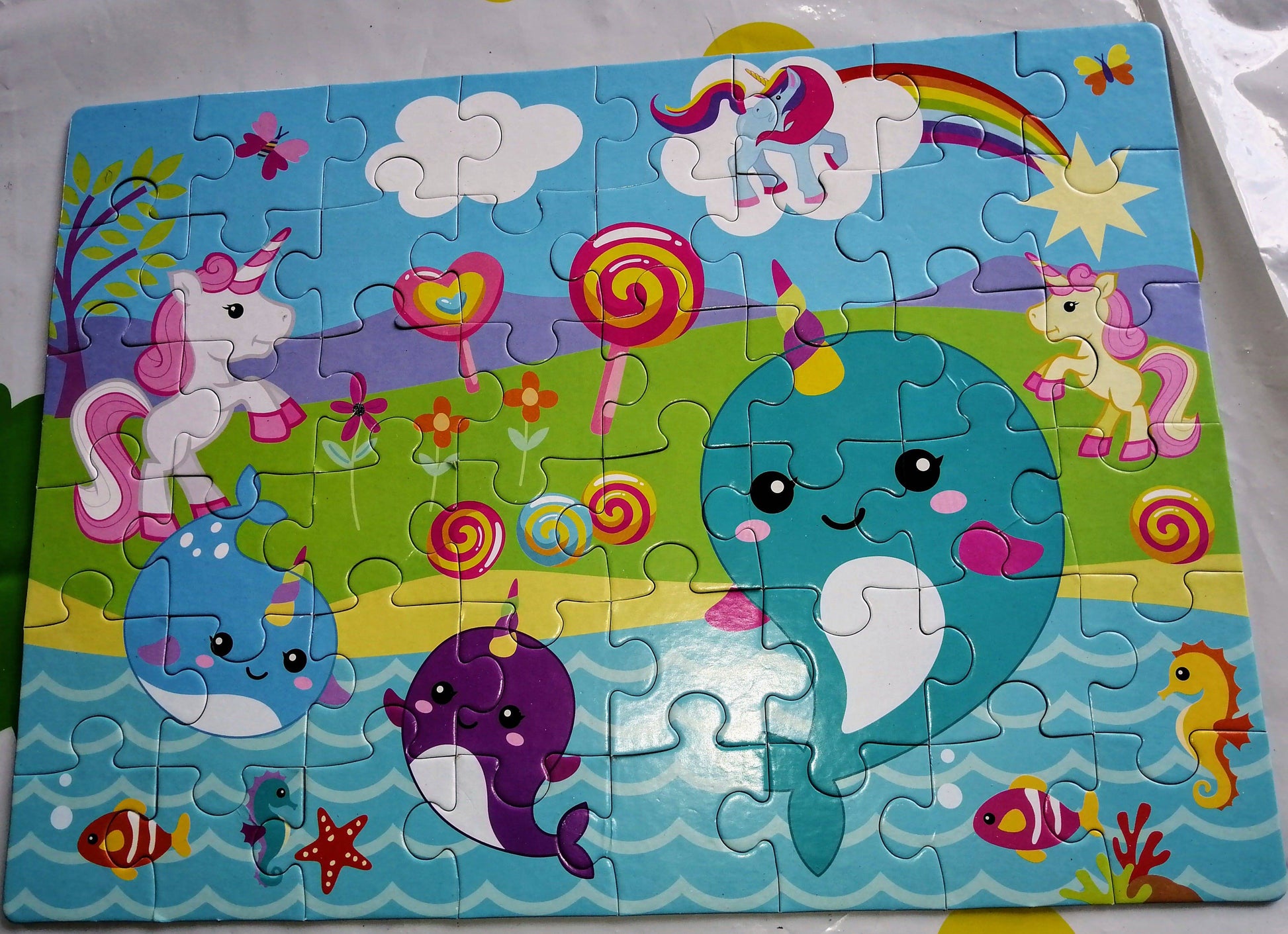 Unicorn & Narwhal Jigsaw Puzzle Bag - Anilas UK