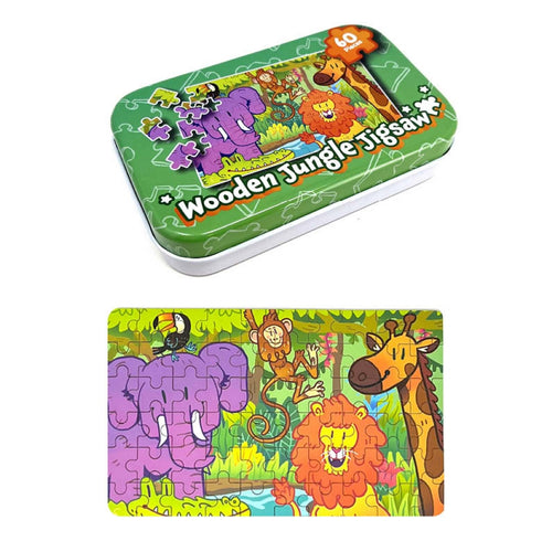 Wooden Jungle Jigsaw Puzzle in Tin - Anilas UK