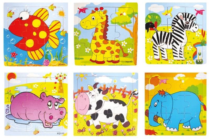 Wooden Animal Jigsaw Puzzles Set - Anilas UK