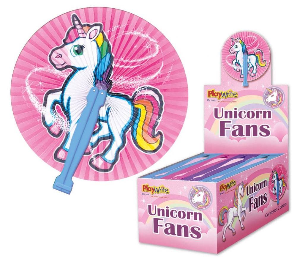 12 Paper Folding Unicorn Fans - Anilas UK