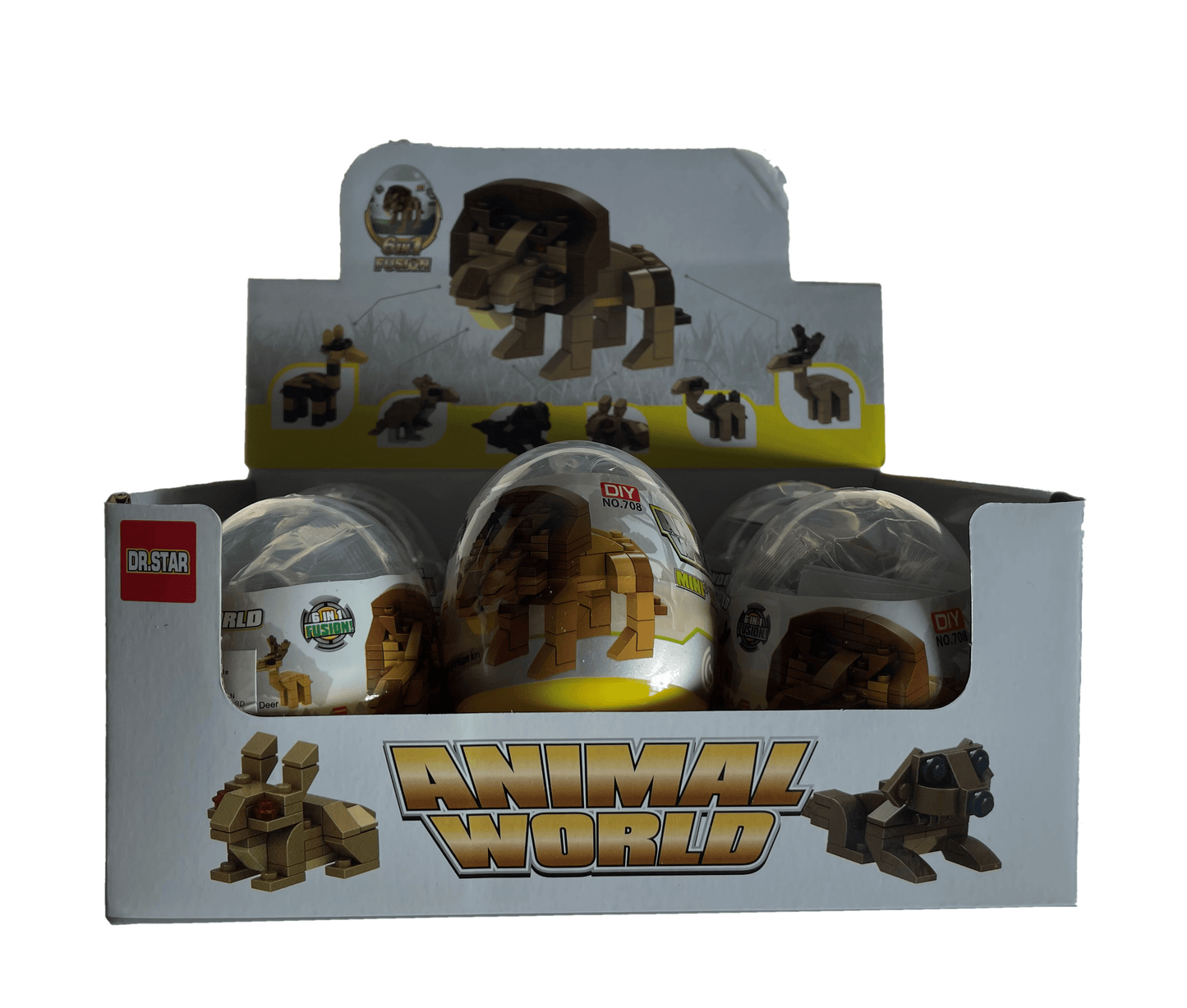 Animals Themed Building Brick Set of 6 - Anilas UK
