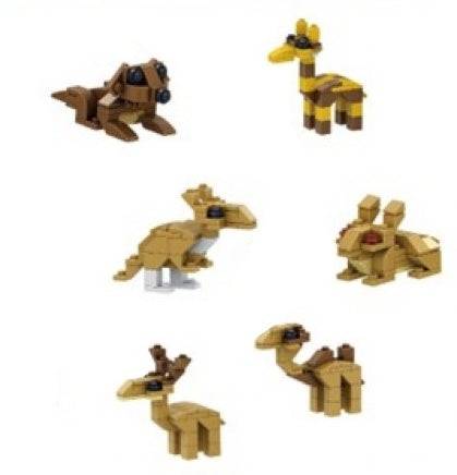 Animals Themed Building Brick Set of 6 - Anilas UK
