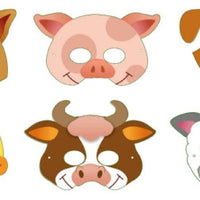 12 Farm Animals Card Masks - Anilas UK