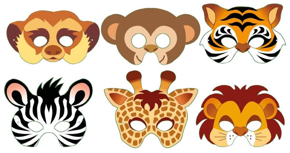 12 Jungle Card Masks - Anilas UK